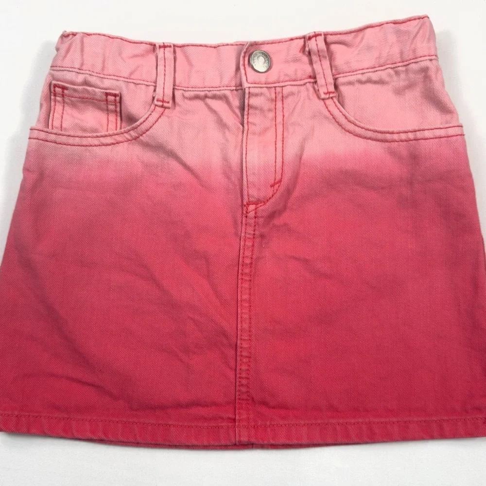 GYMBOREE‎ Girls Ombre Denim Skirt Size 7 Pink Classic Preppy Casual